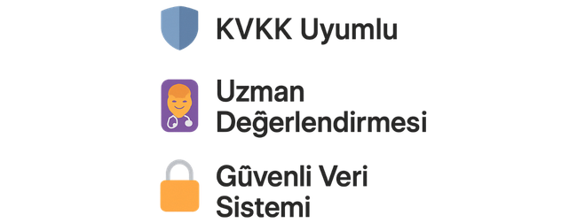 🛡️ KVKK Uyumlu 👨_⚕️ Uzman Değerlendirmesi 🔒 Güvenli Veri Sistemi (650 x 252 piksel)